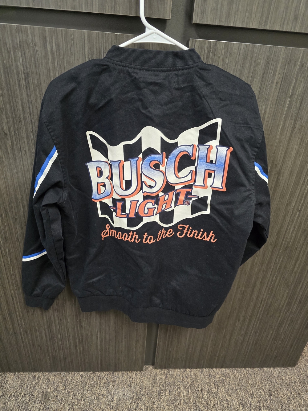 Busch Light Racing Jacket Black Men's Small Bomber